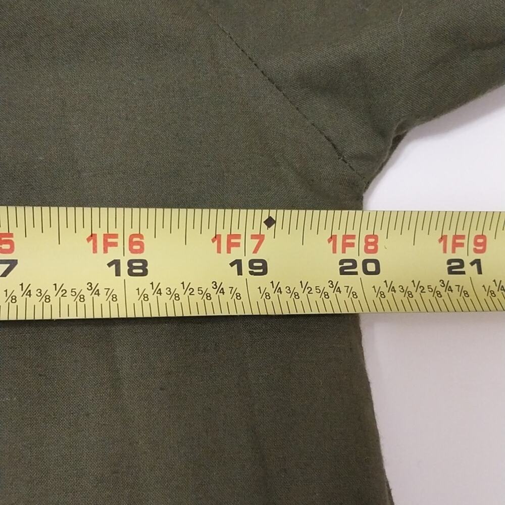 Olive Green Embroidered Mini Dress with White Floral Detail - Picture 9 of 11
